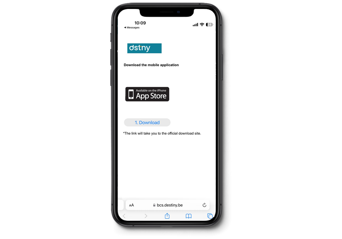 Dstny mobile app step 1